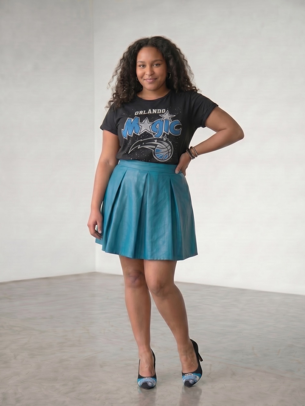 Orlando Magic Black & Teal Women's Team Pumps